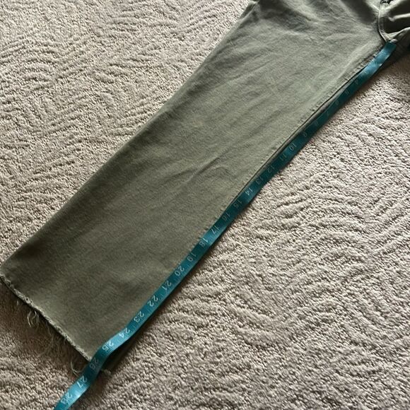 Mango Sienna flared cropped jeans size 10 In Army Green - Picture 12 of 15